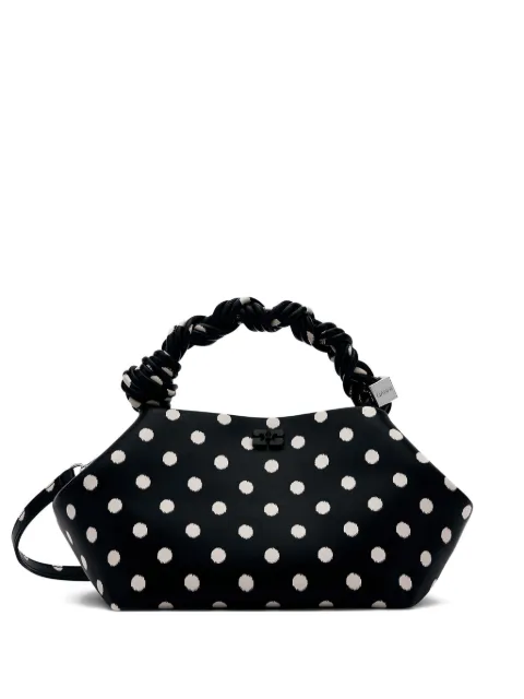 GANNI small Bou polka-dot tote bag Black B2100056