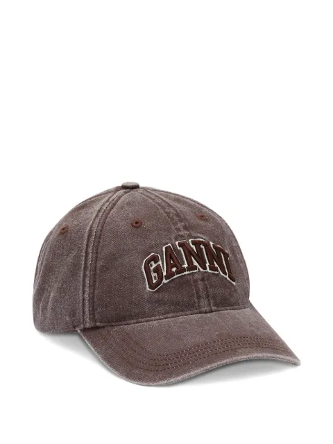 GANNI washed canvas cap Brown B3020105