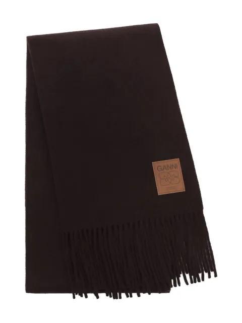 GANNI wool knit scarf Black B3020049
