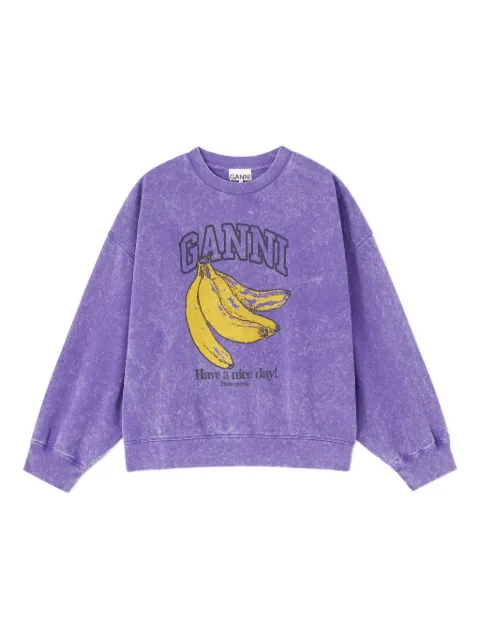 GANNI Vintage wash sweatshirt Purple A1060028
