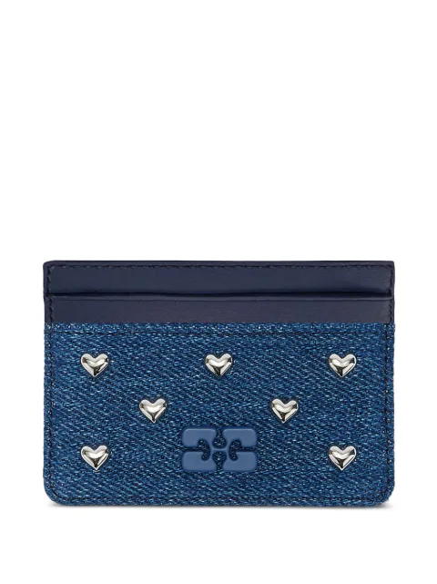 GANNI Bou card holder in denim Blue B3010089