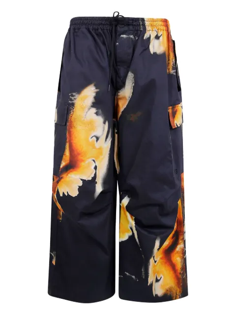 Y-3 abstract-pattern trousers Blue KE2314