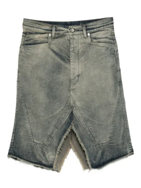 Rick Owens slivered denim skirt Blue RU02E1345DWG