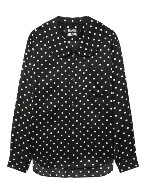 Black Comme Des Garçons polka dot collared shirt Black 1PB009052