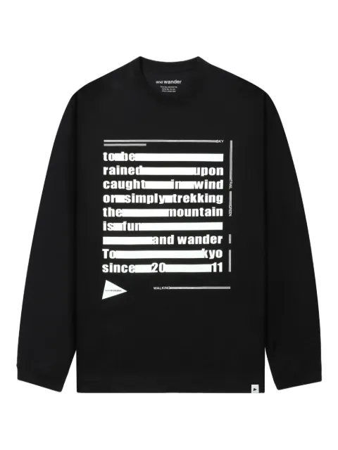 and Wander long-sleeve graphic sweatshirt Black 5745284089