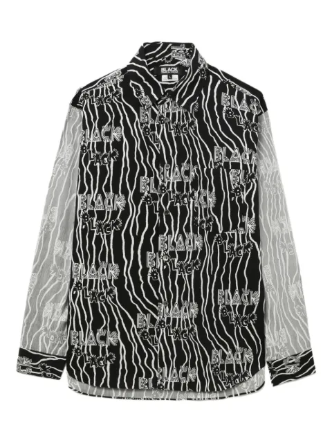 Black Comme Des Garçons print long-sleeve shirt Black 1PB007052
