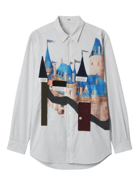 KHOKI striped shirt White 25FWB01