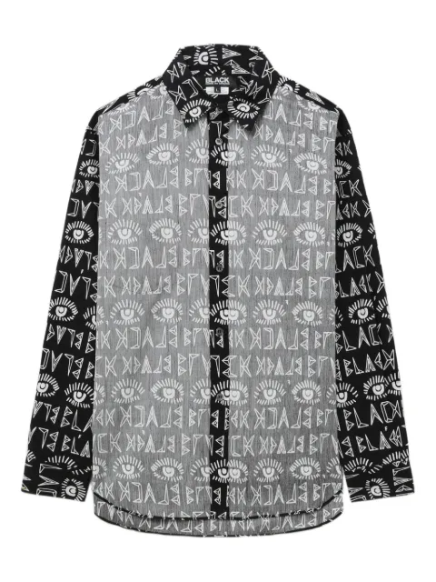Black Comme Des Garçons graphic-motif shirt Grey 1PB006052