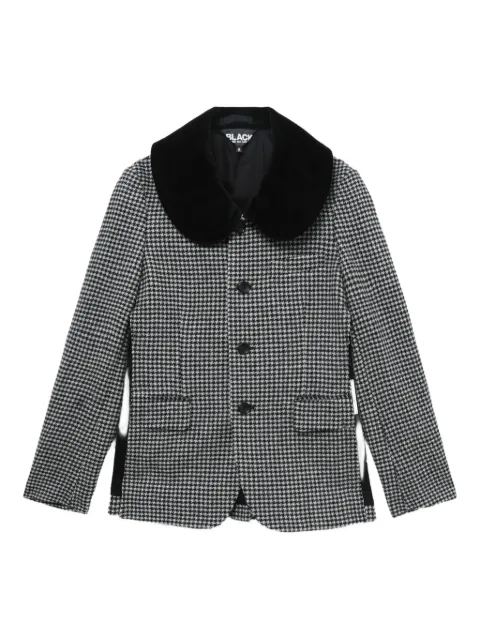 Black Comme Des Garçons houndstooth collar blazer Black 1PJ021052