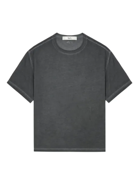 Séfr Mauro logo-embroidered T-shirt Grey MFW25MAUROWAS
