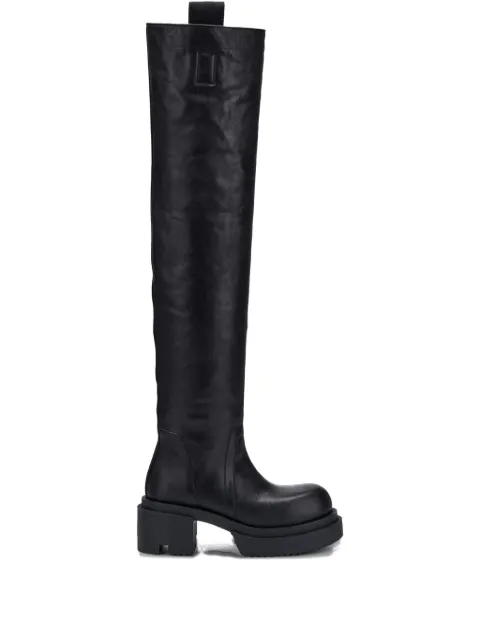 Rick Owens leather over-the-knee sneakers Black RO02E4829LOO09