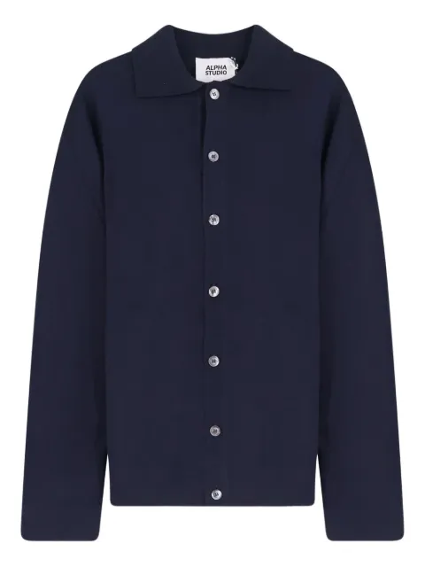 Alpha Industries Alpha Studio buttoned collared cardigan Blue ALPHAINDUSTRIES