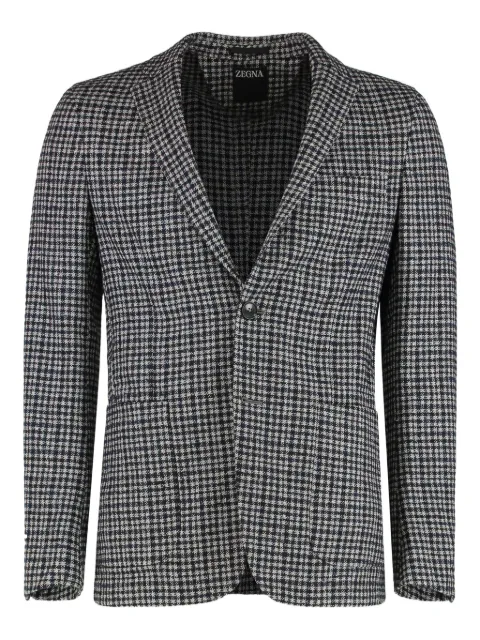 Zegna checked single-breasted blazer Blue 1D7SG0250702A2