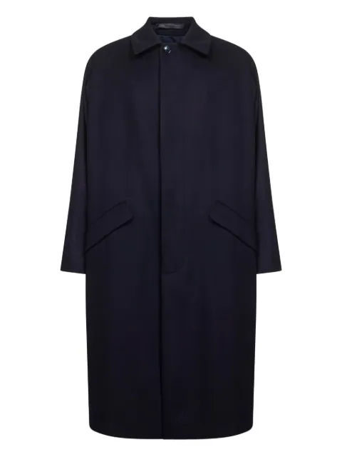 Giorgio Armani single-breasted cashmere coat Blue GM002271TE17638