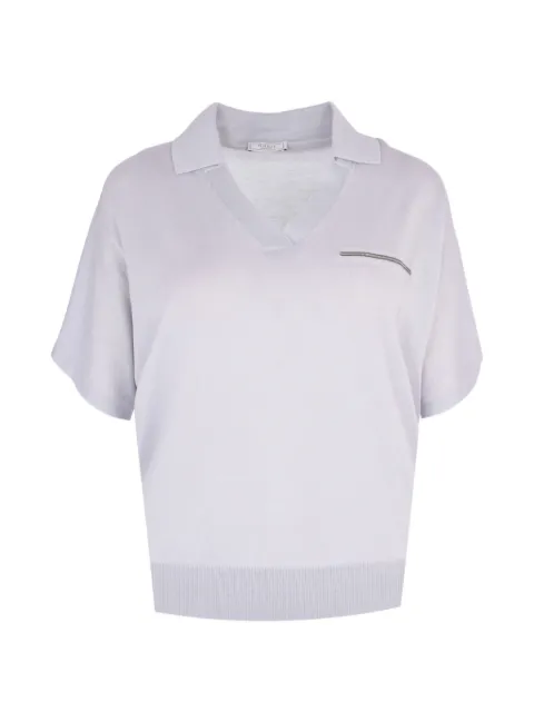 Peserico collar-detail knit t-shirt Grey A99294F18K09282