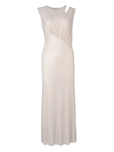 Self-Portrait cut-out midi dress Neutrals SC25030MCH
