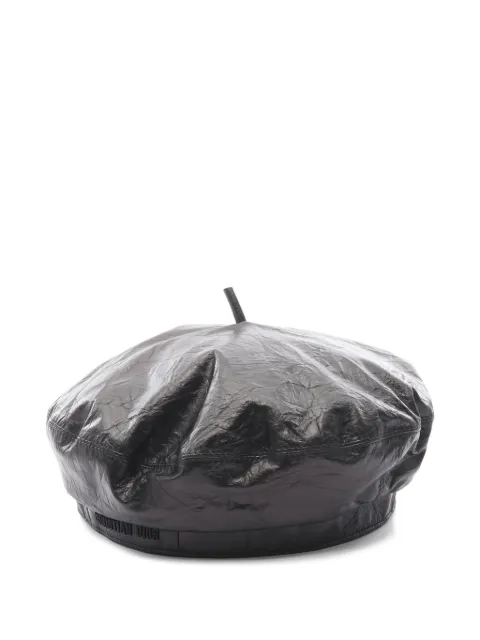 Christian Dior Pre-Owned 2020s leather beret hat Black 1016415