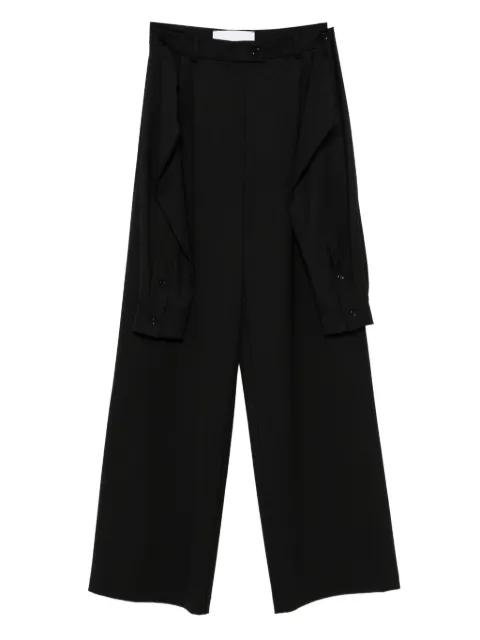 MEDEEA layered-design trousers Brown WLEB