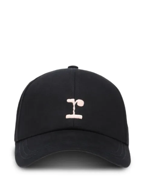 Repetto embroidered-logo ribbon cap Black A0203R