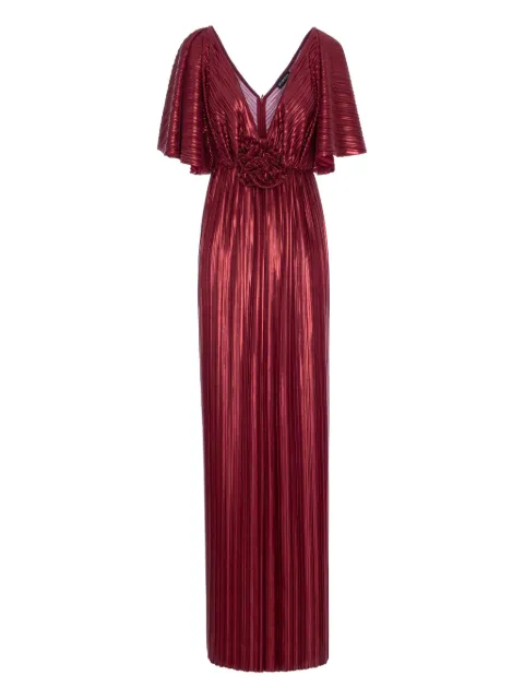 ROSERRY Florence pleated floral maxi dress Red FLORENCEMAXI