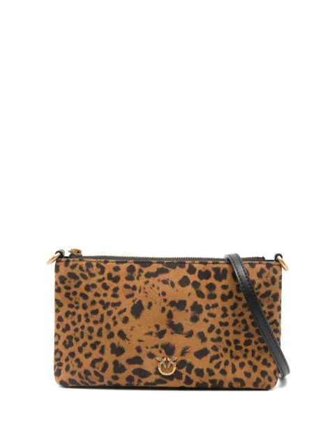 PINKO small leopard-print clutch bag Brown 104277A32AM35Q