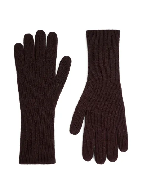 12 STOREEZ ribbed merino-wool gloves Brown 134071