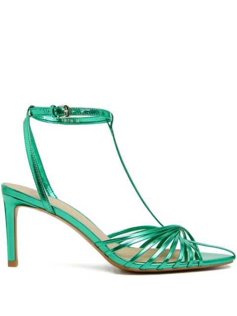 12 STOREEZ 70mm metallic-leather sandals Green 133709