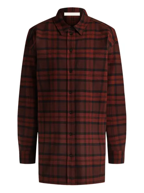 12 STOREEZ checked cotton shirt Brown 133880