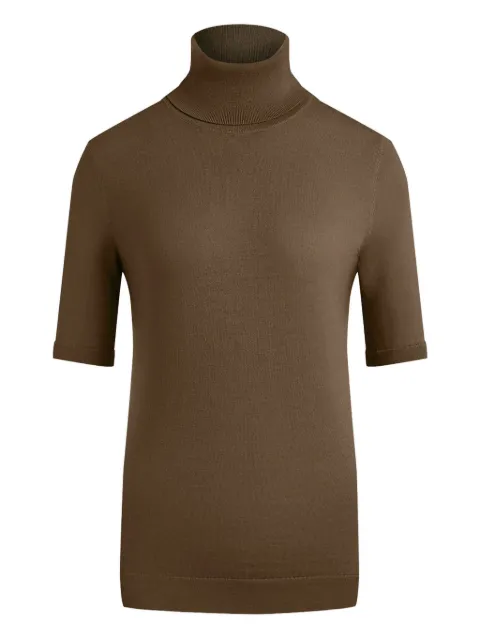 12 STOREEZ short-sleeve merino turtleneck top Brown 134635
