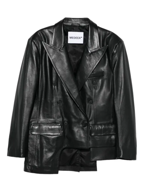 MEDEEA asymmetric leather jacket Black WALB