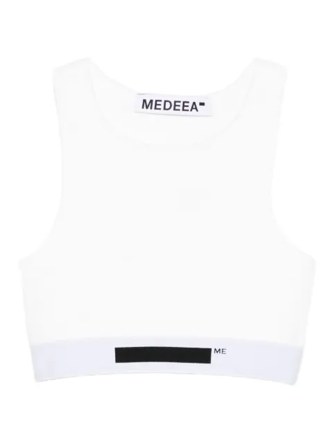 MEDEEA logo-detail crop top White WLPW