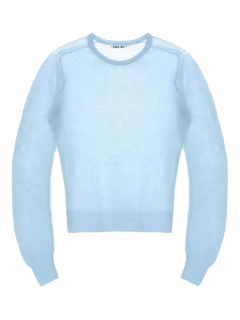 Auralee alpaca wool blend knitted top Blue A25AP04AK