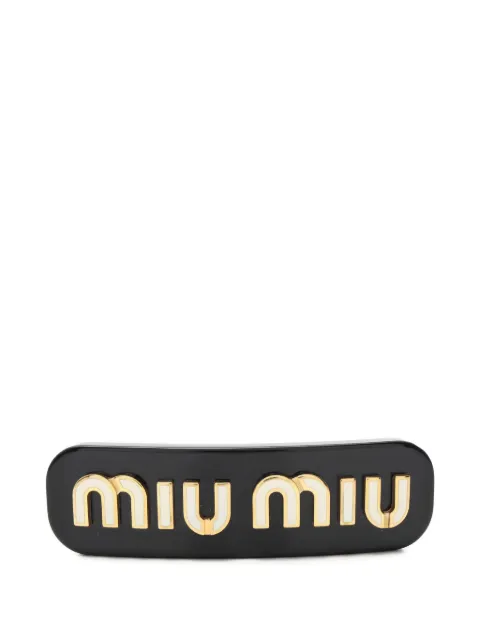Miu Miu Pre-Owned 2020s logo barretta hais accessories Black 1016891