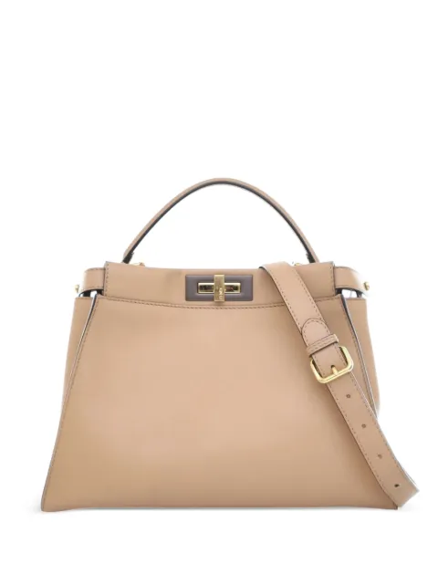 Fendi Pre-Owned 2010-2025 Medium Leather Peekaboo Iconic satchel Brown MSPN7A4XSA3FJ6G5