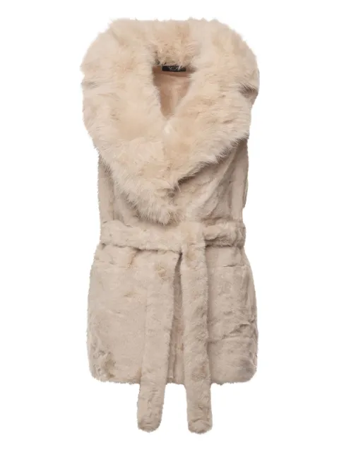 V°73 tie-fastening sleeveless coat Neutrals 73C19EX04PENNYOFFWHITE