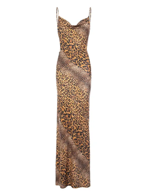 ROSERRY Margot cowl-neck printed maxi dress Neutrals MARGOTMAXI