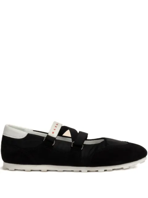 Marni Soccer Retro ballerina trainers Black SNZW020800P7406
