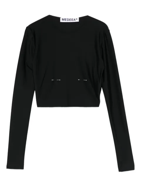 MEDEEA piercing-detail crop top Black WSPB