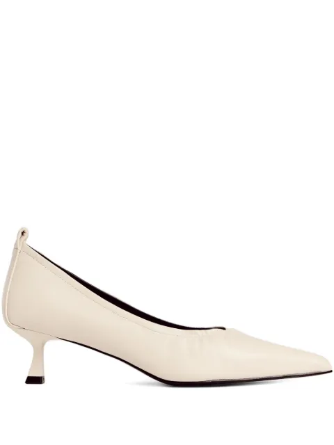 12 STOREEZ 45mm pointed leather pumps White 133142