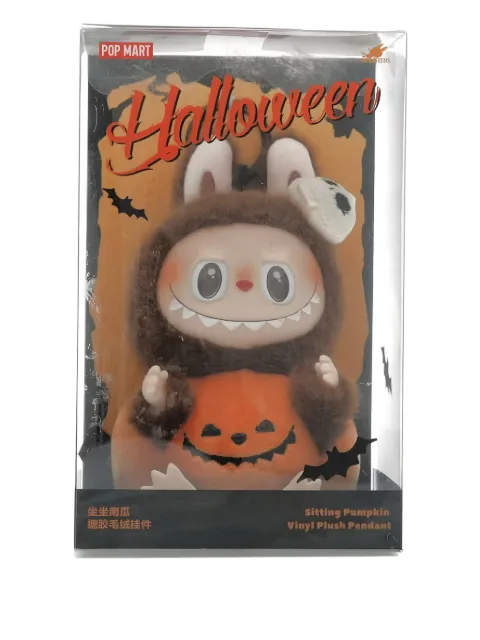 Pop Mart Labubu Happy Halloween Party Series - Sitting Pumpkin Vinyl plush pendant Brown LABHALLOWEEN