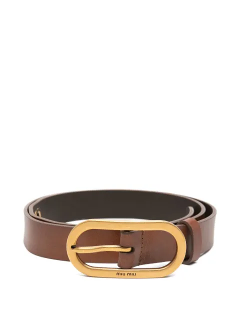 Miu Miu oval-buckle leather belt Brown 5CC6992IES