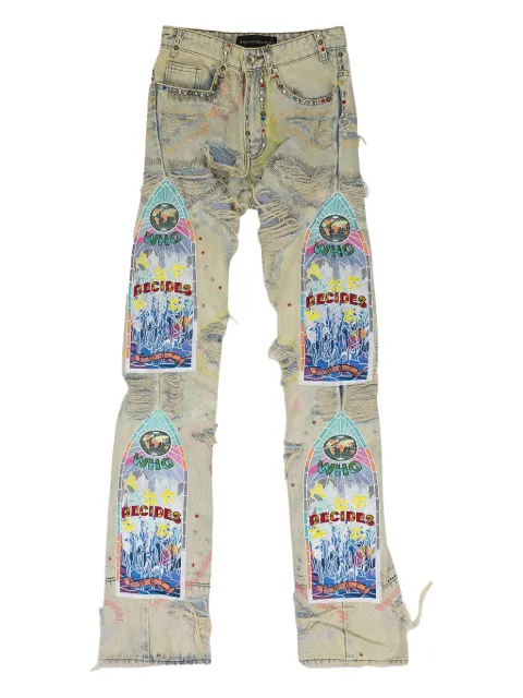 Who Decides War distressed-effect jeans Blue 1120970008SS24