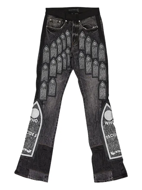 Who Decides War patched jeans Black 1120860002SS24