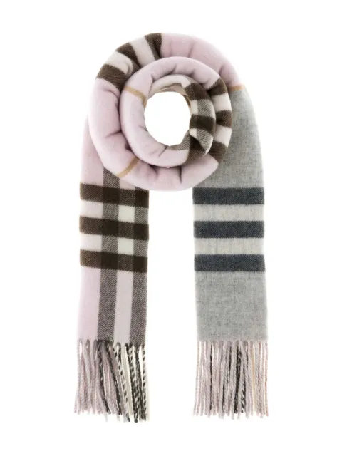 Burberry contrast Check cashmere scarf Pink 8115312
