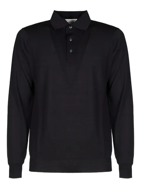 Filippo De Laurentiis buttoned long-sleeved polo shirt Black PL1MLPARRM16R890