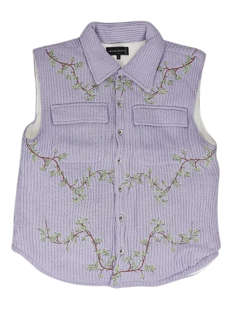 Who Decides War embroidered gilet Purple 11100450014AW23