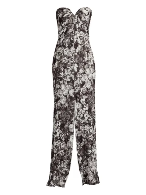 Tadashi Shoji Carnie floral-print strapless dress Grey SCIE25061LIBKFL