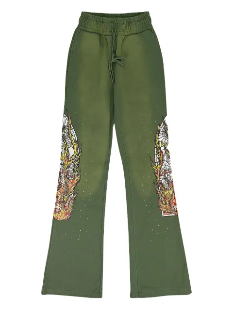 Who Decides War drawstring track pants Green 1120010011SW