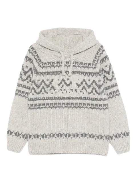 C.P. Company patterned knitted hoodie Grey 19CMKN291A110507J