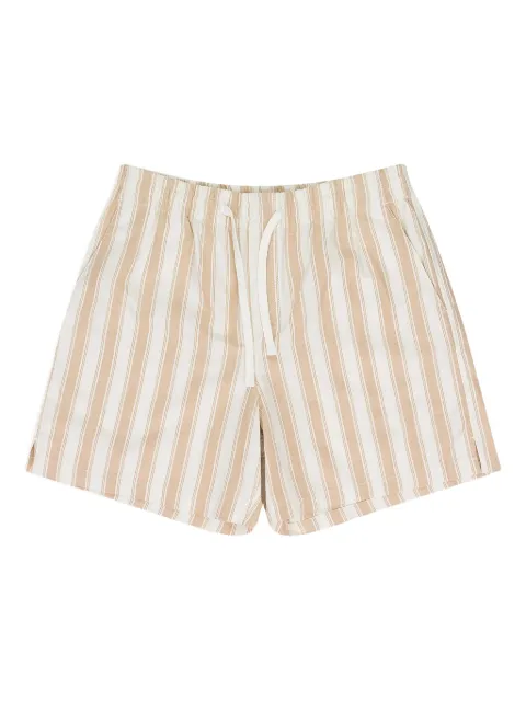 Aimé Leon Dore striped-pattern drawstring shorts Neutrals SS23WR009KHAKISTRIPE